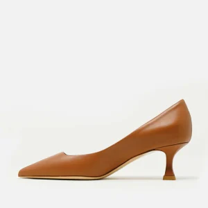 Scarpe NINALILOU - décolleté in pelle color cuoio tacco 55 mm
