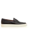 Scarpe slip-on in pelle blu con suola bianca da Doucal's