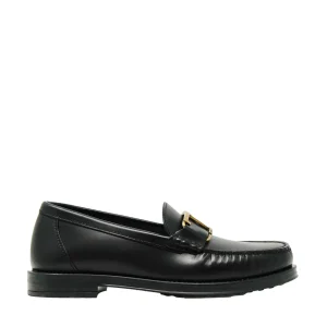 Scarpe Tod's: eleganti mocassini con fibbia T in pelle nera