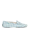 Scarpe TOD'S: Loafer in suede vichy bianco con suola in gomma azzurra