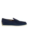 Scarpe Tod's: Mocassini in camoscio blu con suola in corda