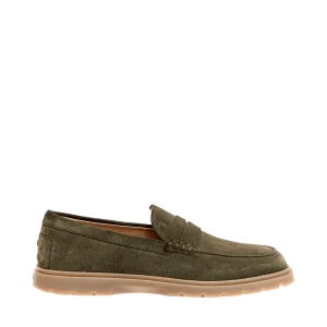 Scarpe Tod's: Mocassini in camoscio verde con suola ibrida
