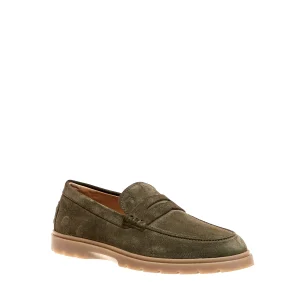 Scarpe Tod's: Mocassini in camoscio verde con suola ibrida