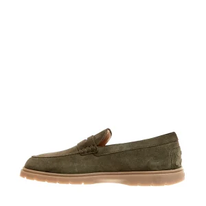 Scarpe Tod's: Mocassini in camoscio verde con suola ibrida