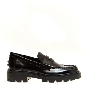 Scarpe Tod's: Mocassini neri in pelle spazzolata