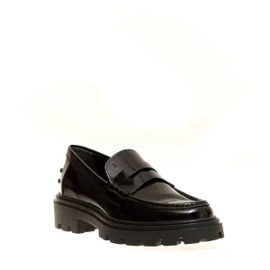 Scarpe Tod's: Mocassini neri in pelle spazzolata