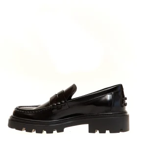 Scarpe Tod's: Mocassini neri in pelle spazzolata