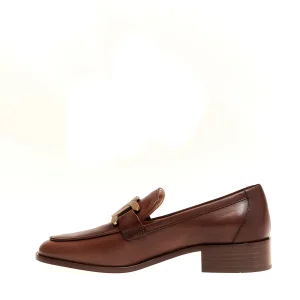 Scarpe Tod's: mocassino in pelle color cuoio, tacco 35 mm