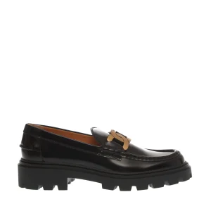 Scarpe TOD'S: Mocassino nero spazzolato con fibbia a catena