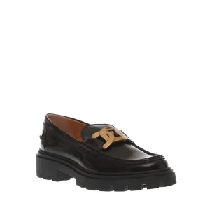 Scarpe TOD'S: Mocassino nero spazzolato con fibbia a catena