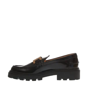 Scarpe TOD'S: Mocassino nero spazzolato con fibbia a catena