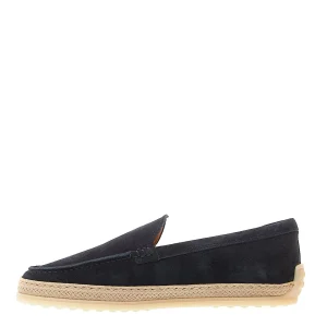 Scarpe Tod's: Slipper in camoscio blu con corda