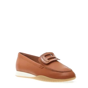 Scopri i mocassini Hogan Olimpia Z in pelle color tan