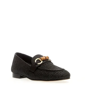 Scopri i nostri eleganti moccasin in raffia nera intrecciata