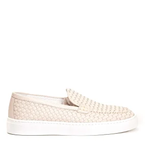 Scopri le nostre eleganti pantofole in pelle intrecciata beige