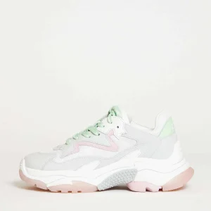 Scopri le nuove scarpe ASH - Addict con lacci bianchi, rosa e verdi
