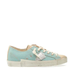 Scopri le scarpe Philippe Model - Paris dal design unlined craclè light blue