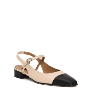 slinback pelle beige e nera tacco 20mm