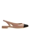 Slingback bassa vernice nude e nero: scopri le scarpe Stuart Weitzman