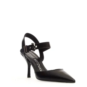 Slingback in pelle nera con tacco 80 mm - Stuart Weitzman