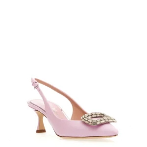 Slingback rosa con fibbia strass: eleganza e stile da NINALILOU
