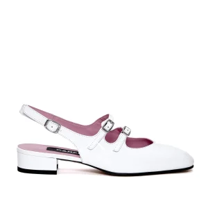 slingback vernice bianca tacco 30 mm