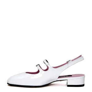 slingback vernice bianca tacco 30 mm