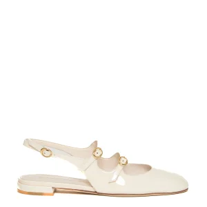 slingback vernice bianco cinturino