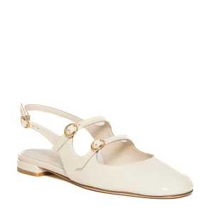 slingback vernice bianco cinturino