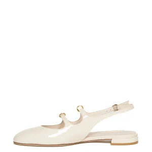 slingback vernice bianco cinturino