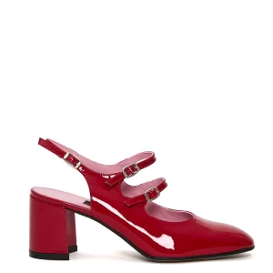 slingback vernice rossa tacco 60 mm