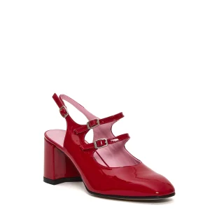 slingback vernice rossa tacco 60 mm