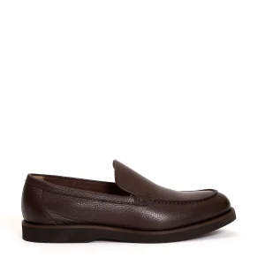Slipper in pelle testurizzata marrone Doucal's: acquista online