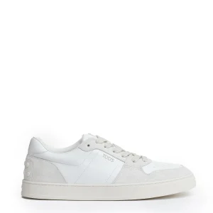 snakers pelle e camoscio bianco