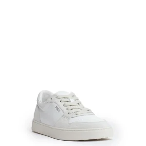 snakers pelle e camoscio bianco