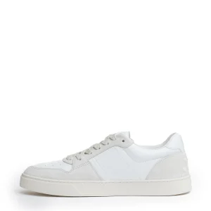 snakers pelle e camoscio bianco