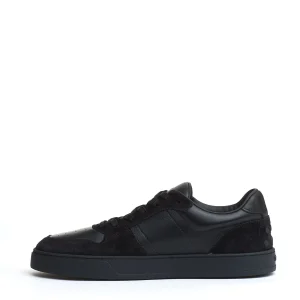 sneakers basket camoscio e pelle nera