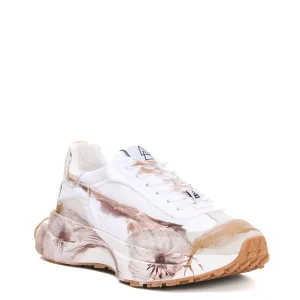 sneakers bianca e beige dipinta a mano