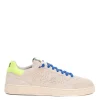 sneakers camoscio beige e bluette