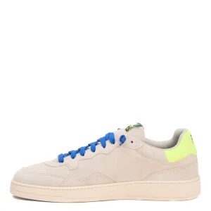 sneakers camoscio beige e bluette