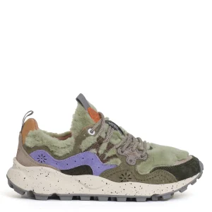 sneakers lilla e pelo verde