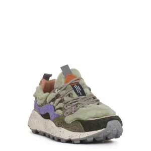 sneakers lilla e pelo verde