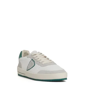 sneakers Nice pelle bianco spoiler verde