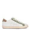 sneakers pelle bianca e camoscio salvia