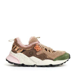sneakers teddy beige, verde e marrone