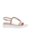SORELLE PEREGO - Eleganti zeppe basse in pelle rosa cipria con strass
