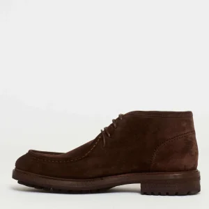 SORELLE PEREGO - Paraboot Ankle Boot: Dark Brown Suede, Leather, and Extralight Rubber Sole