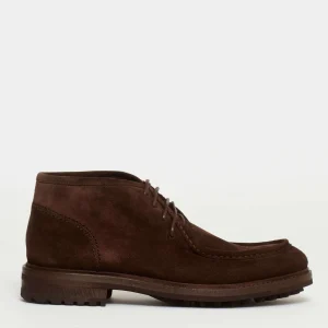 SORELLE PEREGO - Paraboot Ankle Boot: Dark Brown Suede, Leather, and Extralight Rubber Sole