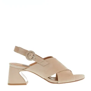 SORELLE PEREGO - Sandalo incrocio camoscio beige: eleganza estiva
