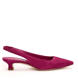 SORELLE PEREGO - Slingback fuchsia camosic: scarpe tacco 40mm